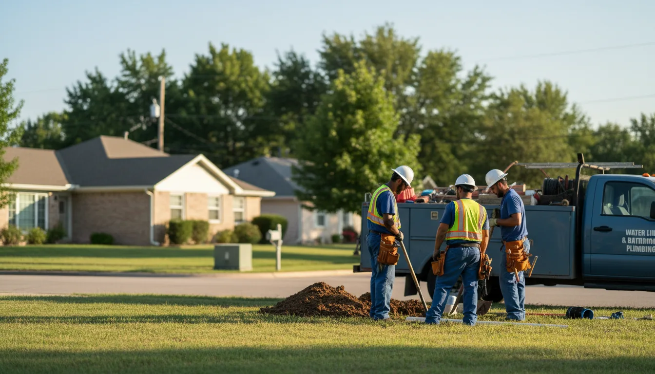 Residential water line and bathroom plumbing service in Taylorsville, IN
